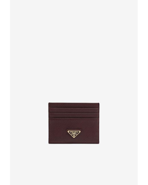 Prada White Triangle Logo Cardholder