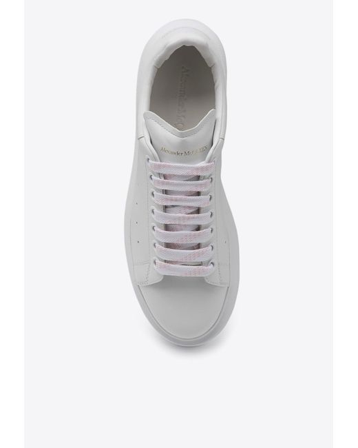 Alexander McQueen White Oversized Leather Low-Top Sneakers