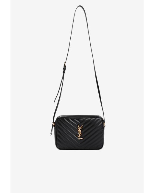 Saint Laurent Lou Chevron Quilted Leather Shoulder Bag in White Lyst