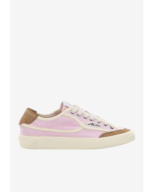 Autry Pink Windscape Canvas Sneakers