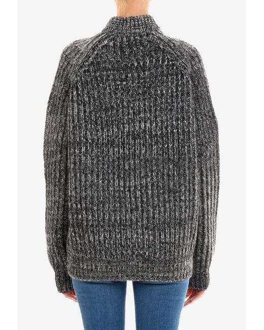 Plan C Gray Wool Mélange Sweater