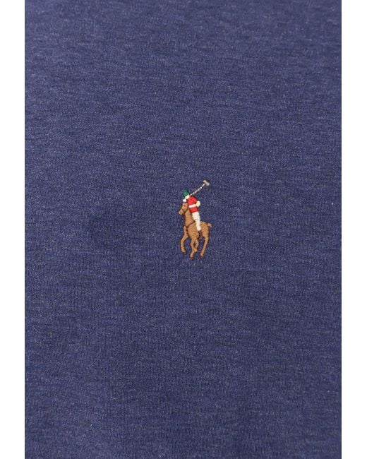 Polo Ralph Lauren Blue Turtleneck Logo Sweater for men