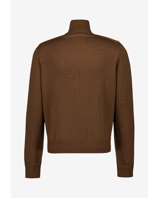 Tom Ford White Zip-Up Suede Wool Jacket for men
