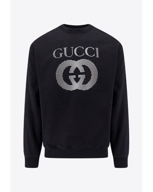 Gucci Embossed Logo Crewneck Sweatshirt in Blue for Men Lyst
