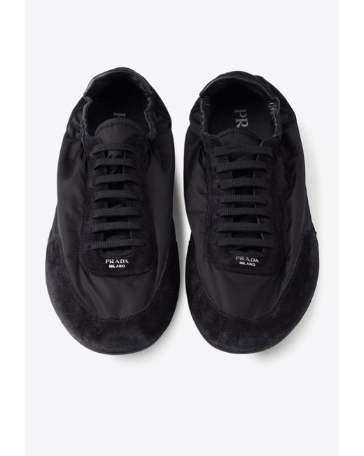 Prada White Collapse Re-Nylon Low-Top Sneakers