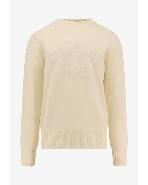 Givenchy Natural Logo Embossed Crewneck Sweater for men