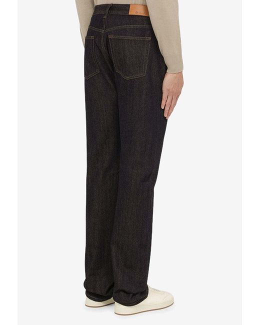 Loro Piana Black Denim And Cashmere Straight-Leg Jeans for men