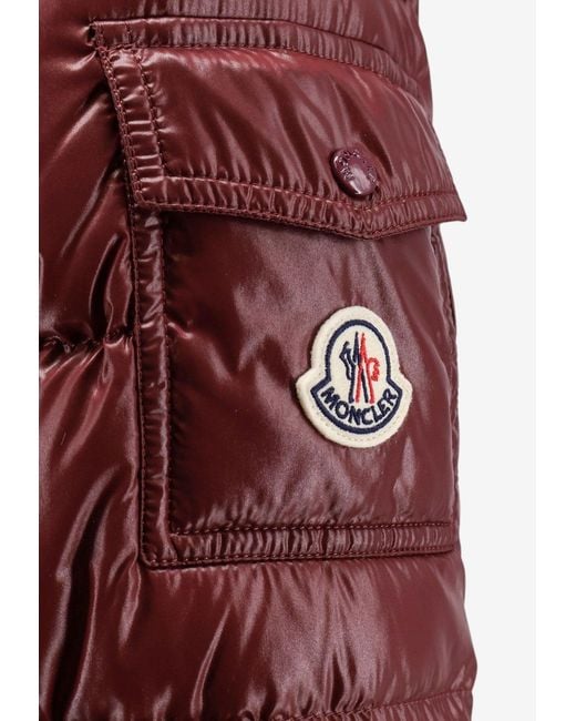 Moncler Red Barante Hooded Down Jacket