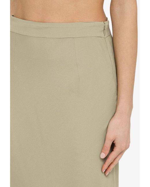 FEDERICA TOSI Green Silk Blend Midi Skirt