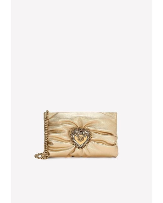 Dolce & Gabbana Natural Small Devotion Soft Crossbody Bag