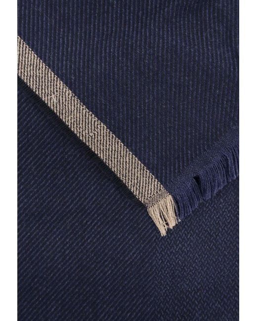 Brunello Cucinelli Blue Wool And Cashmere Scarf for men