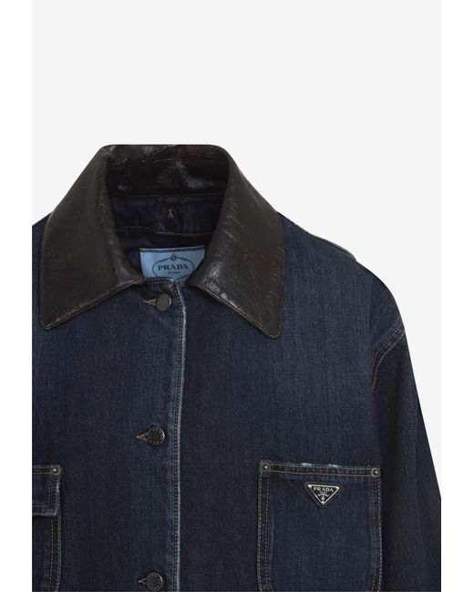 Prada Blue Utility Denim Jacket