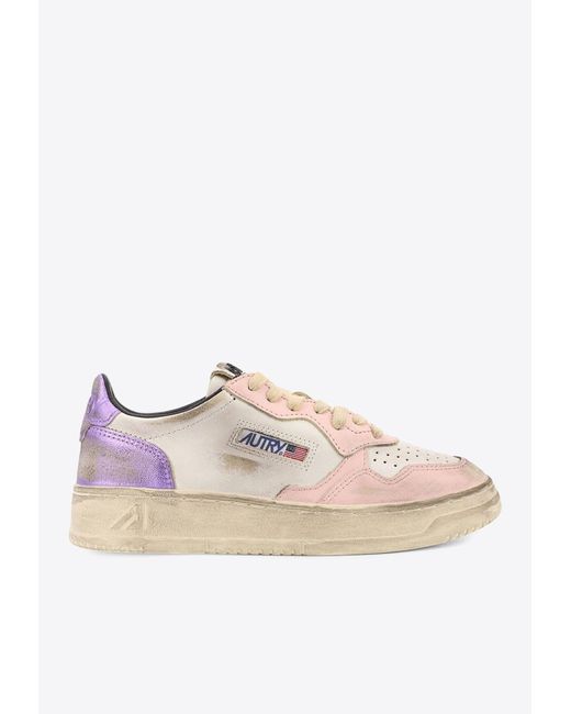 Autry White Medalist Leather Sneakers