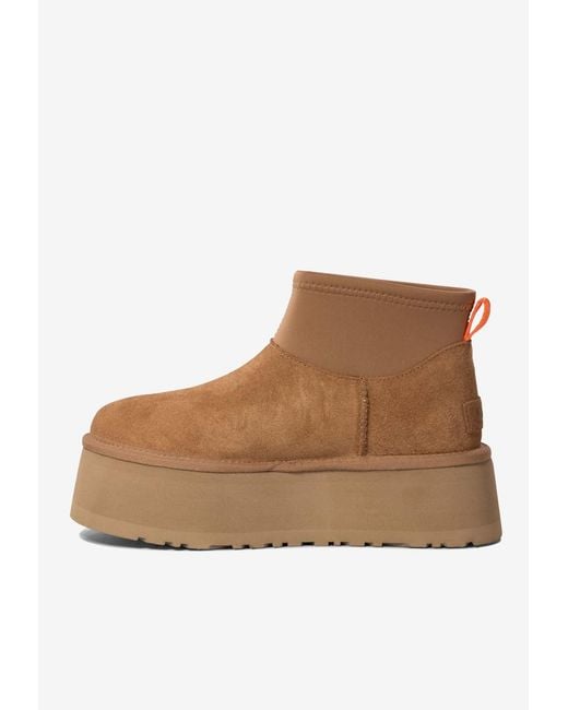 Ugg Brown Classic Mini Dipper Flatform Snow Boots