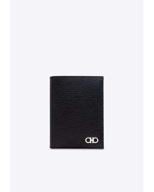 Ferragamo Black Passport Holder, Cardholder And Luggage Tag Gift Set for men