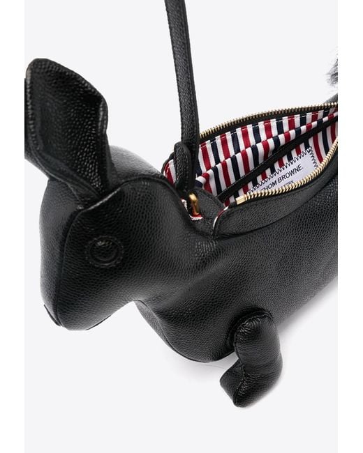 Thom Browne White Rabbit Baguette Leather Shoulder Bag