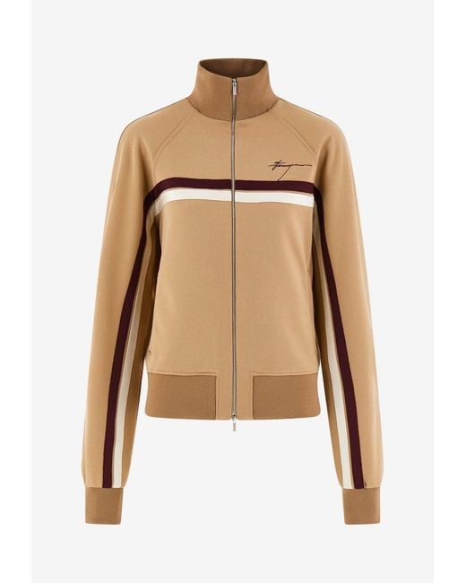 Ferragamo Natural Logo Track Zip-Up Jacket