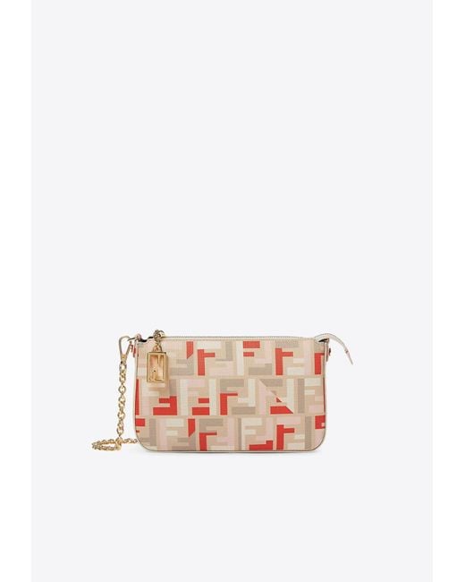 Fendi White Monogram Clutch Bag