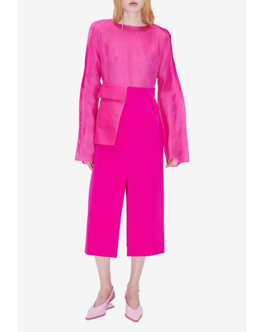 Stine Goya Pink Felicity Double-Slit Midi Dress