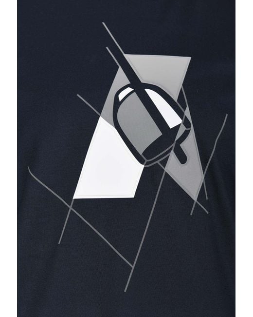 Hermès Etrier En Fragments Short-Sleeved T-Shirt in Blue for
