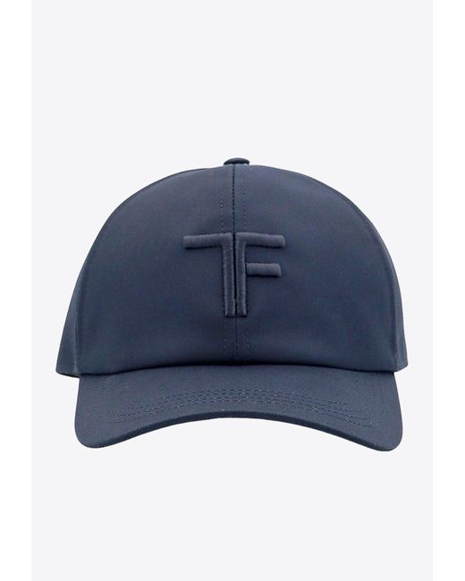 Tom Ford Blue Logo Embroidered Baseball Cap for men