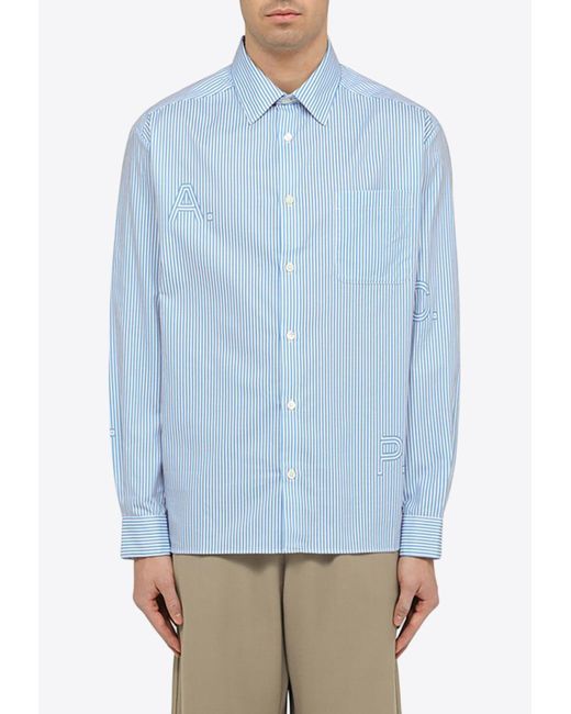 A.P.C. Blue Malo Striped Button-Up Shirt for men