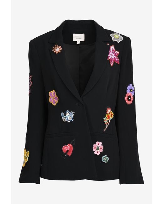 Cinq À Sept Black Rumi Mixed-Patch Blazer