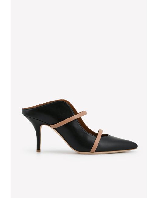 Malone Souliers Maureen 70 Pointed Mules In Nappa Leather in Black ...