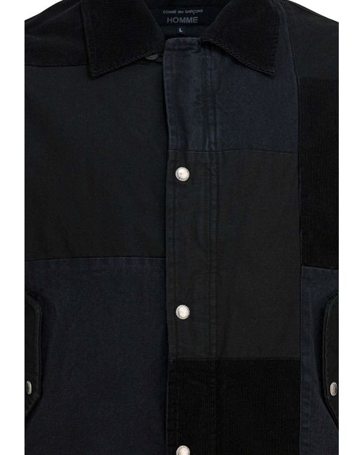 Comme des Garçons Black Patchwork Buttoned Jacket for men