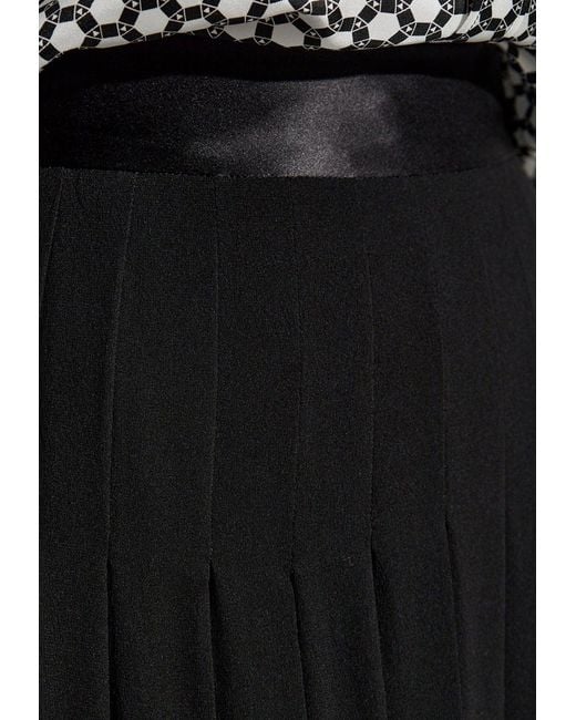Dolce & Gabbana Women's Black Pleated Silk Midi Skirt