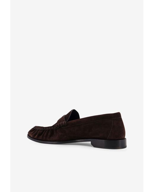 Saint Laurent White Le Loafer Suede Penny Loafers for men