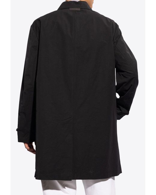 Etro Black Wide Collar Long Coat for men