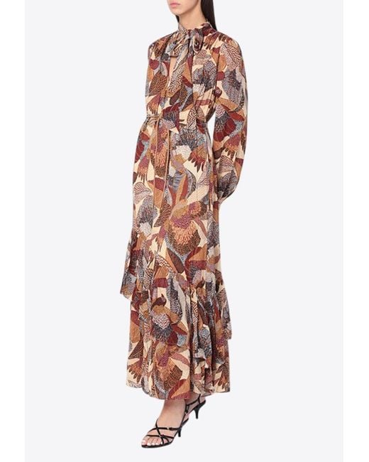 Farm Rio White Dotted Macaws Printed Maxi Dress