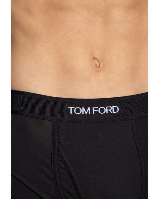 Tom Ford Black Logo Jacquard Boxer Briefs for men