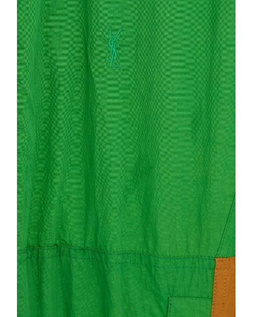 Saint Laurent Green Cassandre High-Neck Jacket