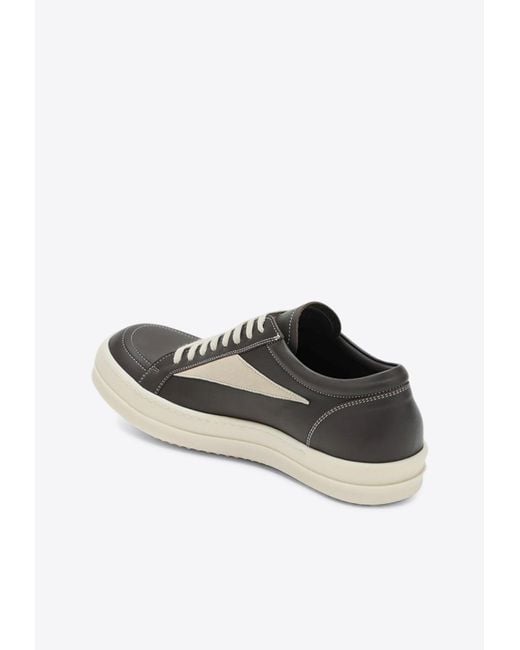 Rick Owens White Vintage Leather Low-Top Sneakers for men