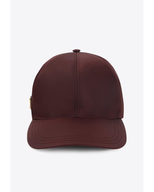 Prada Red Triangle Logo Baseball Cap
