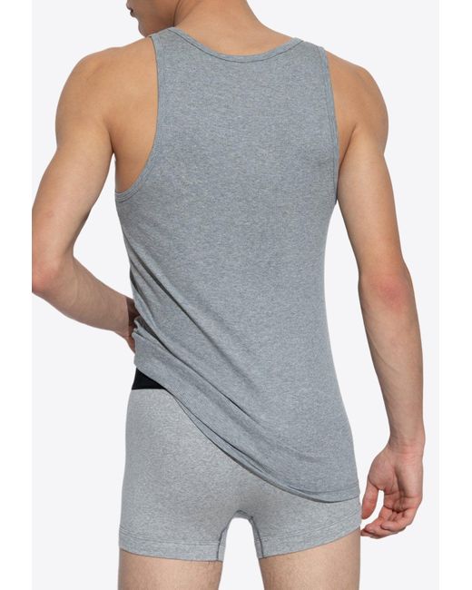 Tom Ford Gray Ribbed Knit Tank Top for men