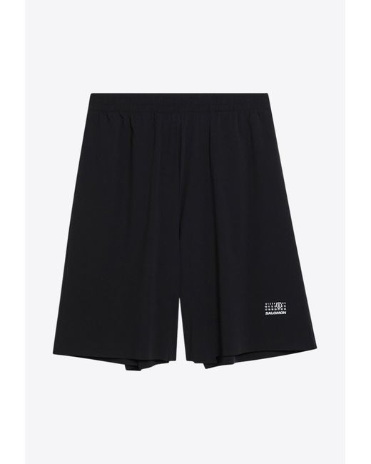 MM6 by Maison Martin Margiela Blue X Salomon Logo Print Shorts for men