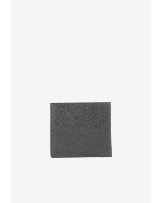 Thom Browne White 4-Bar Stripe Bi-Fold Leather Wallet for men