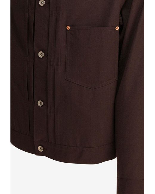 Sacai Brown Suiting Button-Up Jacket for men