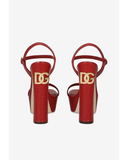 Dolce & Gabbana Red Keira 105 Platform Sandals