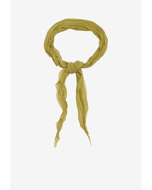 AMI Green Crinkle Twisted Scarf