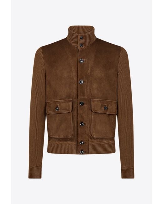 Tom Ford Brown Suede Leather Jacket for men