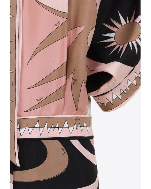 Emilio Pucci Black Stella-Print Mini Shirt Dress