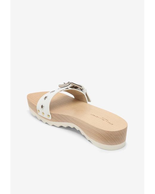 Stella McCartney White Elyse Studded Flat Sandals