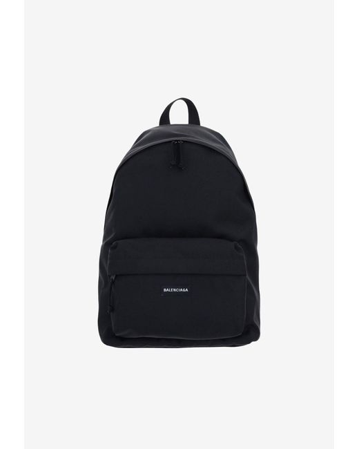 Balenciaga Synthetic Explorer Logo Backpack in Black for Men | Lyst ...