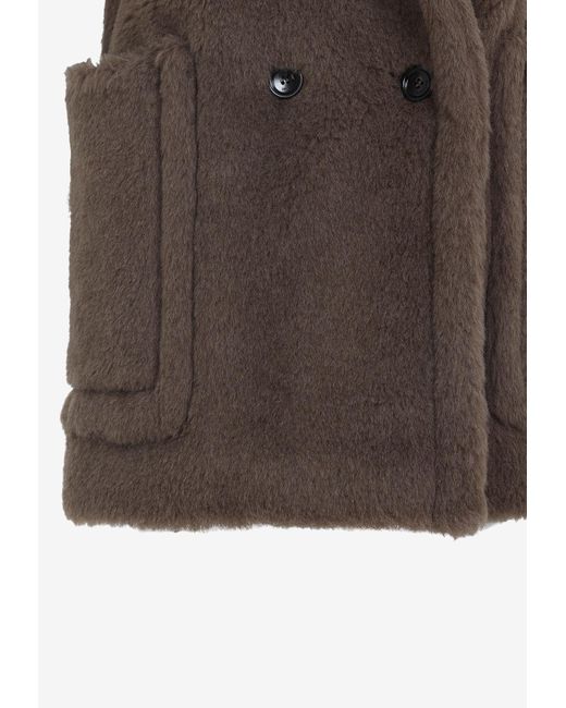 Max Mara Brown Bormida Fur Double-Breasted Vest