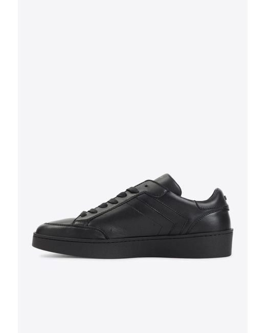 Canali Black Low-Top Leather Sneakers for men