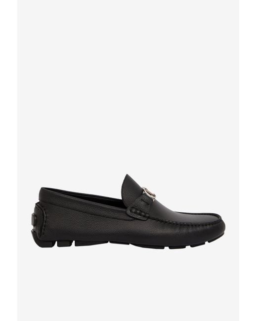 Dior Black Odeon Loafers In Grained Leather for men